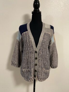 Sparrow Cardigan Women Size Small Gray Cozy Chunky Knit Cardigan Sweater Anthro